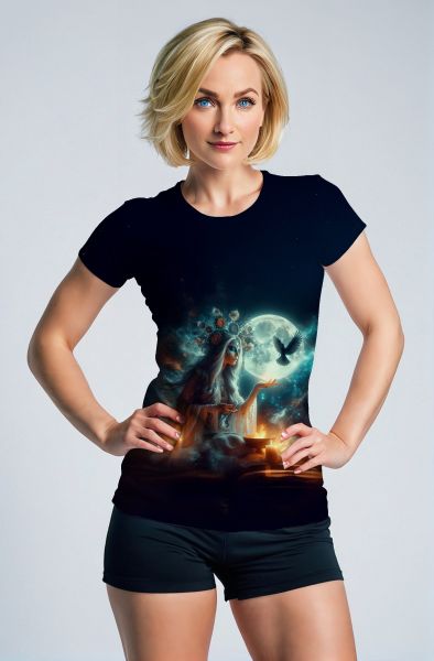 Scorpio Zodiac Collection: The Mystical Scorpio Moon Goddess Double-Faced Design Hoodie, Sweatshirt, Zip-Up, T-Shirt-T-Shirt