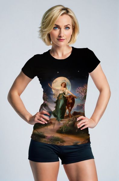 Taurus Zodiac Collection: The Lunar Blossom Hoodie, Sweatshirt, Zip-Up, T-Shirt-T-Shirt