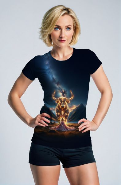Taurus Zodiac Collection: The Cosmic Bull Hoodie, Sweatshirt, Zip-Up, T-Shirt-T-Shirt