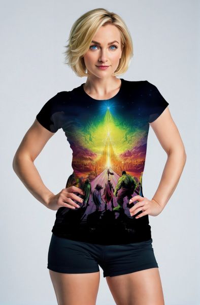 Black & Multicolor Asgard Path Graphic T‑Shirt