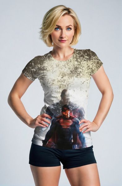Light Gray Dark Superman Graphic T‑Shirt – Intense Heroic Vibe