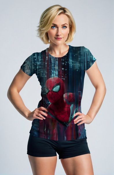 Dark Blue Tech‑City Spider T‑Shirt