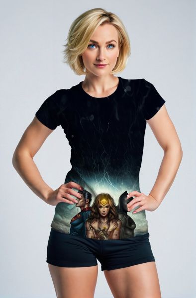 Black-Blue Tee – DC Trinity: Wonder Woman, Batman & Superman Portrait