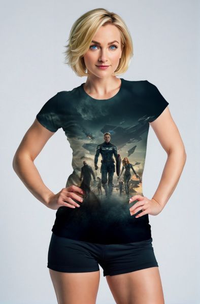 Battle Horizon Tee – Dark Teal Hero Squad Graphic Shirt