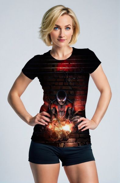 Miles Morales Electric Charge Black & Red Graphic T-Shirt