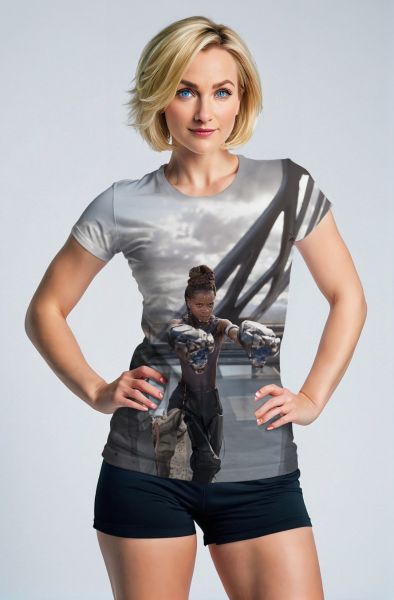 Black Panther White/Gray T-Shirt