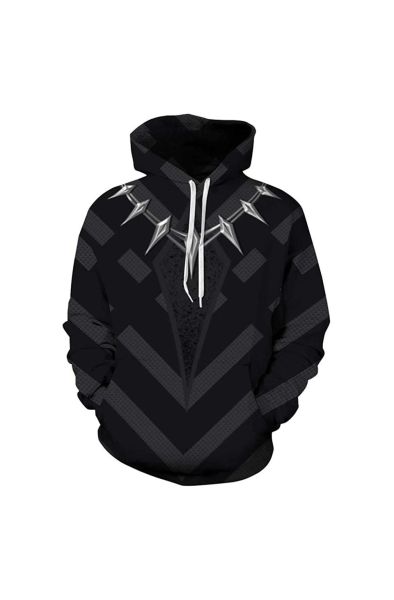 Black Panther Unisex Fashion Black Pan Marvel Inspired Hoodie Black