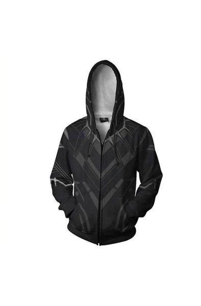 Black Panther Unisex Fashion Black Pan Marvel Inspired Hoodie Black Graphic
