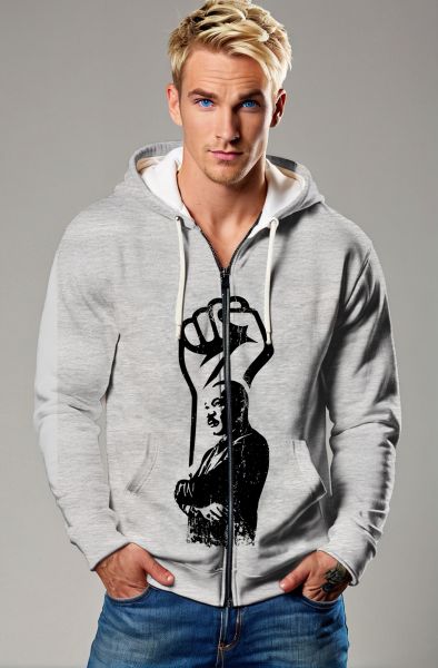 Grey Strength & Unity Sweatshirt - T-Shirts, Hoodies, Zip-Up Jackets, and Pullovers-Zip Up Hoodie