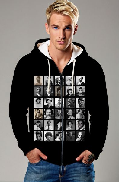 Black Heritage Collage Sweatshirt - T-Shirts, Hoodies, Zip-Up Jackets, and Pullovers-Zip Up Hoodie