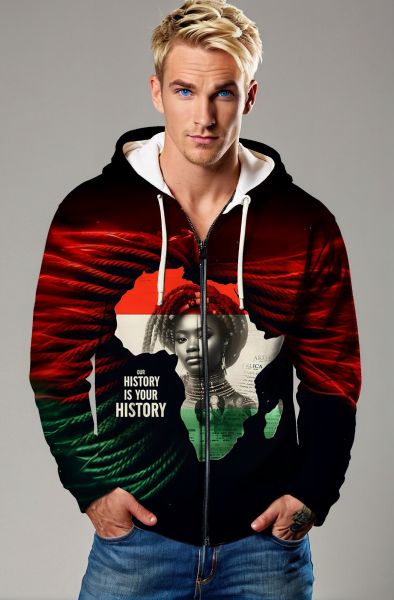  African Heritage Celebration Sweatshirt - T-Shirts, Hoodies, Zip-Up Jackets, and Pullovers-Zip Up Hoodie