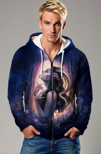 Aries Zodiac Collection: The Warrior of the Wild Hoodie, Sweatshirt, Zip-Up, T-Shirt-Zip Up Hoodie