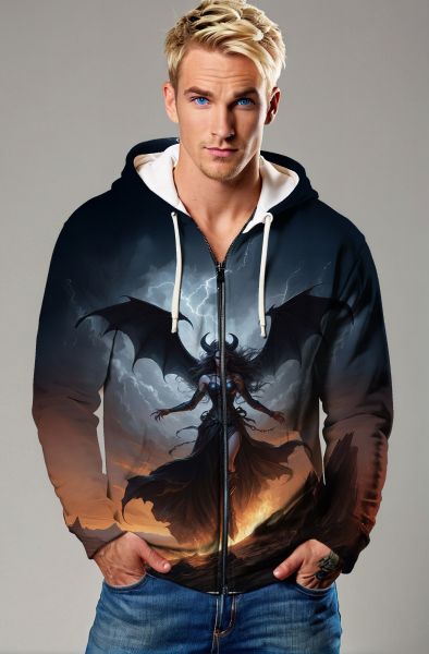 Aries Zodiac Collection: The Dark Goddess of Fire Hoodie, Sweatshirt, Zip-Up, T-Shirt-Zip Up Hoodie