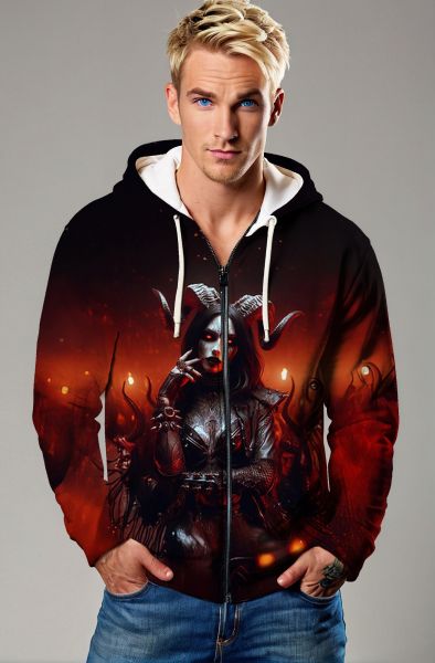 Aries Zodiac Collection: The Queen of Fire Hoodie, Sweatshirt, Zip-Up, T-Shirt-Zip Up Hoodie