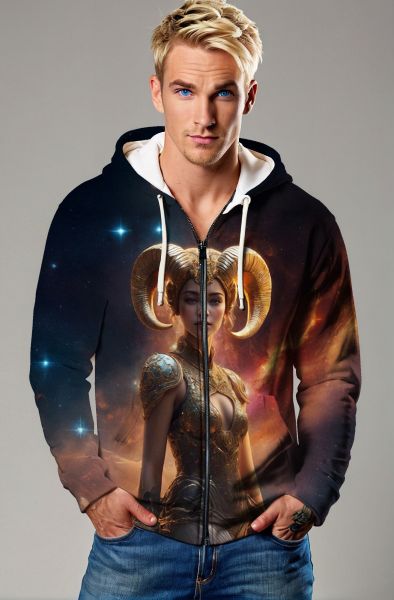 Aries Zodiac Collection: The Spirit of the Flame-Zip Up Hoodie