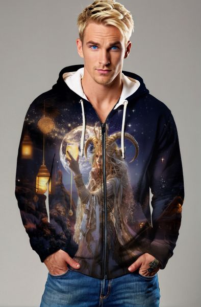 Aries Zodiac Collection: The Goddess of Light Hoodie, Sweatshirt, Zip-Up, T-Shirt-Zip Up Hoodie