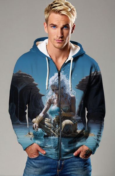 Aquarius Zodiac Collection: The Moonlit Throne - Queen of the Abyss Hoodie, Sweatshirt, Zip-Up, T-Shirt