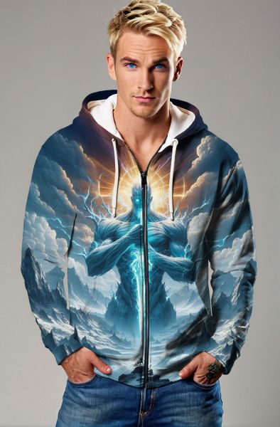 Aquarius Zodiac Collection: Cosmic Waters - The Aquatic Sorceress Hoodie, Sweatshirt, Zip-Up, T-Shirt-Zip Up Hoodie