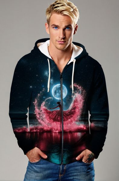 Aquarius Zodiac Collection: Celestial Elegance - The Cosmic Dancer Hoodie, Sweatshirt, Zip-Up, T-Shirt