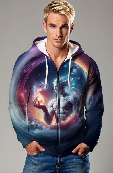 Aquarius Zodiac Collection: Aquatic Dream - The Ocean's Embrace Hoodie, Sweatshirt, Zip-Up, T-Shirt-Zip Up Hoodie