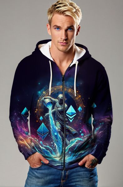 Aquarius Zodiac Collection: Ethereal Elegance - The Cosmic Goddess Hoodie-Zip Up Hoodie