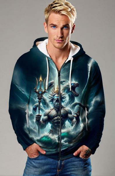 Aquarius Zodiac Collection: Ocean's Fury - The Stormbringer Hoodie, Sweatshirt, Zip-Up, T-Shirt