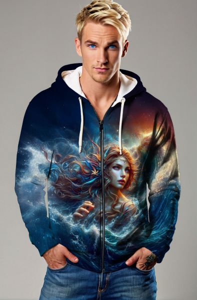 Cancer Zodiac Collection: The Celestial Siren Hoodie, Sweatshirt, Zip-Up, T-Shirt