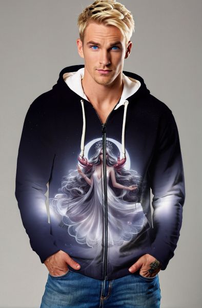 Cancer Zodiac Collection: The Moonlit Empress Hoodie, Sweatshirt, Zip-Up, T-Shirt-Zip Up Hoodie