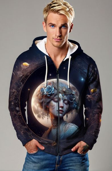 Cancer Zodiac Collection: The Lunar Empress Hoodie, Sweatshirt, Zip-Up, T-Shirt-Zip Up Hoodie