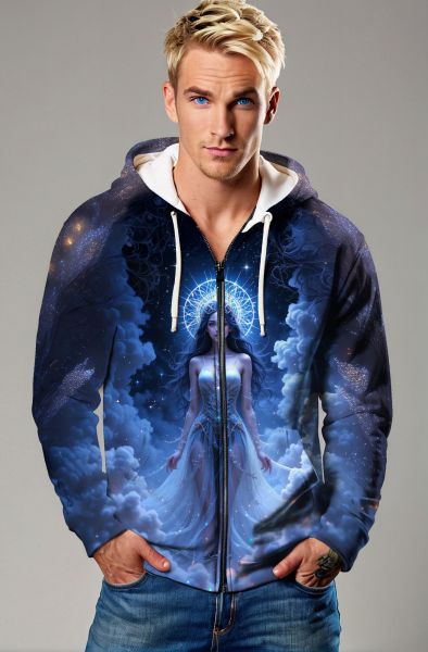 Cancer Zodiac Collection: The Moonlit Sorceress Hoodie, Sweatshirt, Zip-Up, T-Shirt-Zip Up Hoodie
