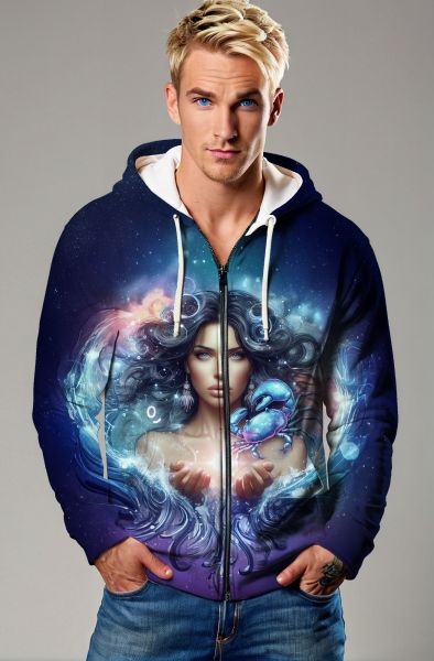 Cancer Zodiac Collection: The Ocean's Embrace Hoodie, Sweatshirt, Zip-Up, T-Shirt