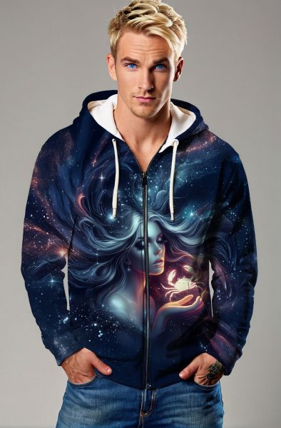 Cancer Zodiac Collection: The Cosmic Crab Hoodie, Sweatshirt, Zip-Up