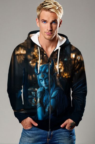 Capricorn Zodiac Collection: The Cosmic Warrior Hoodie, Sweatshirt, Zip-Up, T-Shirt-Zip Up Hoodie