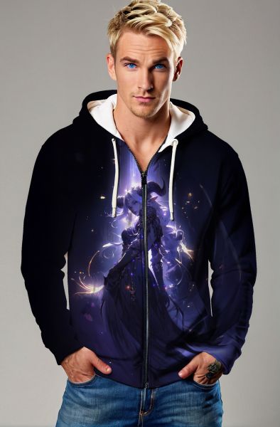 Capricorn Zodiac Collection: The Starry Ascendant Hoodie, Sweatshirt, Zip-Up, T-Shirt-Zip Up Hoodie
