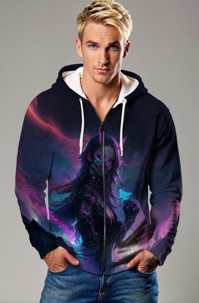 Capricorn Zodiac Collection: The Cosmic Devotion Hoodie, Sweatshirt, Zip-Up, T-Shirt-Zip Up Hoodie