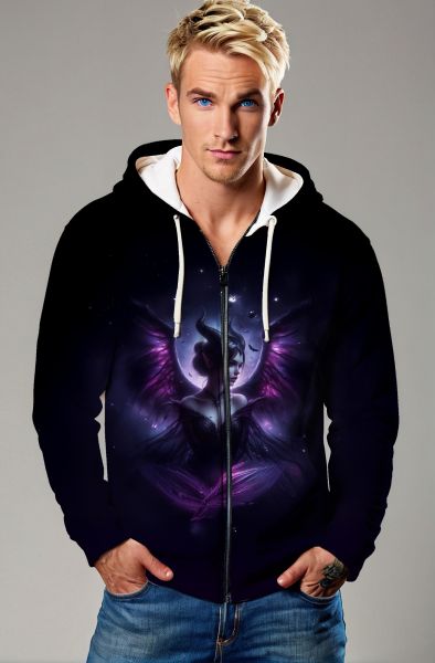 Capricorn Zodiac Collection: The Cosmic Sorceress Hoodie, Sweatshirt, Zip-Up, T-Shirt-Zip Up Hoodie