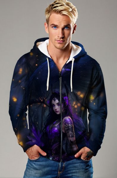 Capricorn's Forbidden Sorcery: The Witch of the Eternal Night Hoodie, Sweatshirt, Zip-Up, T-Shirt-Zip Up Hoodie