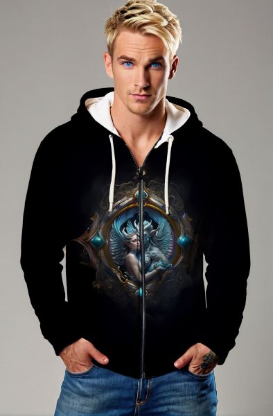 Capricorn Zodiac Collection: The Celestial Keeper Hoodie, Sweatshirt, Zip-Up, T-Shirt-Zip Up Hoodie