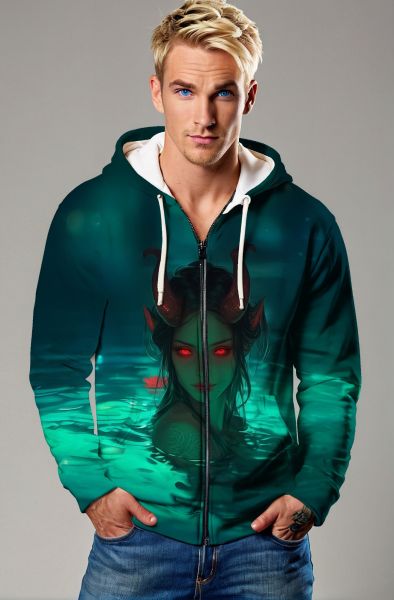 Capricorn Zodiac Collection: The Enchanted Abyss-Zip Up Hoodie