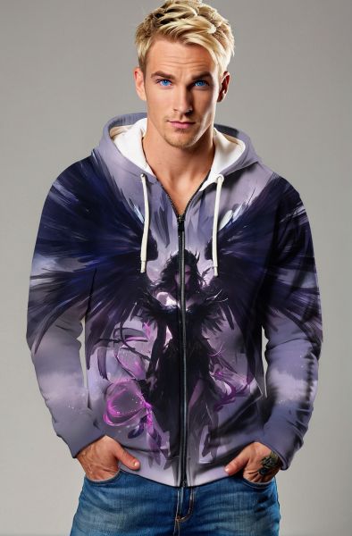 Capricorn's Dark Majesty: The Wings of Destiny Hoodie, Sweatshirt, Zip-Up, T-Shirt-Zip Up Hoodie
