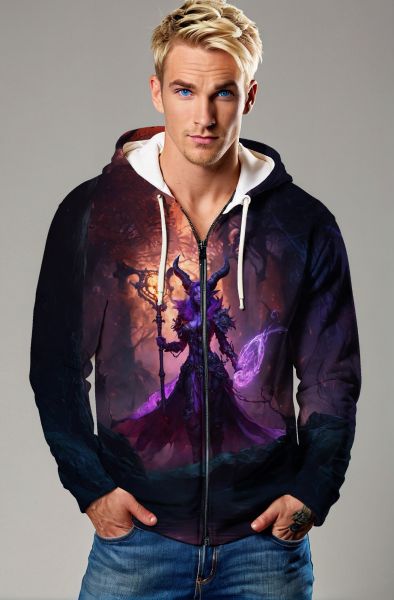 Capricorn's Eternal Flame: The Sorceress of Night Hoodie, Sweatshirt, Zip-Up, T-Shirt-Zip Up Hoodie