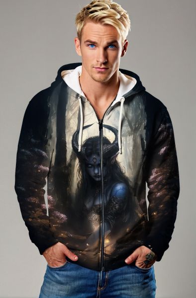 Capricorn's Mystical Guardian: The Enchantress of the Forest Hoodie, Sweatshirt, Zip-Up, T-Shirt-Zip Up Hoodie