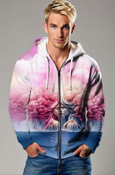 Gemini Zodiac Collection: Celestial Waters - Duality in the Flow-Zip Up Hoodie