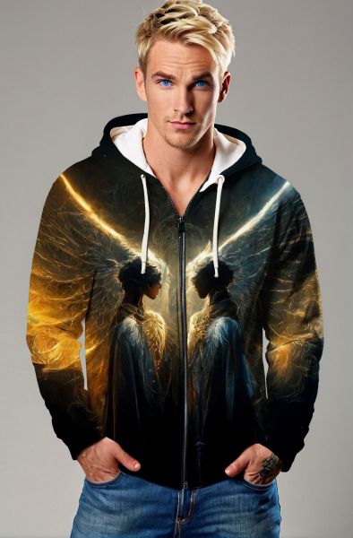 Gemini Zodiac Collection: Angelic Reflection - Light and Shadow Faces