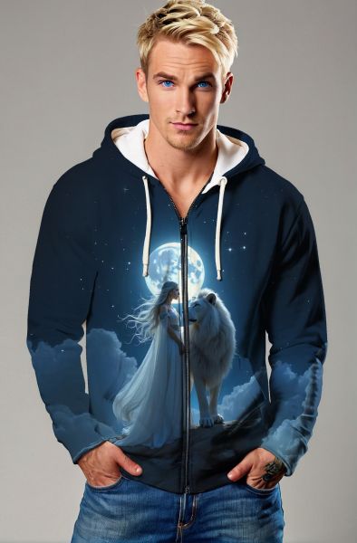 Lionhearted Queen: The Moonlit Majesty Hoodie, Sweatshirt, Zip-Up, T-Shirt