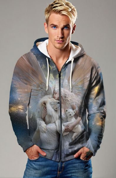 Crowned in Glory: The Lion's Legacy Hoodie, Sweatshirt, Zip-Up, T-Shirt-Zip Up Hoodie