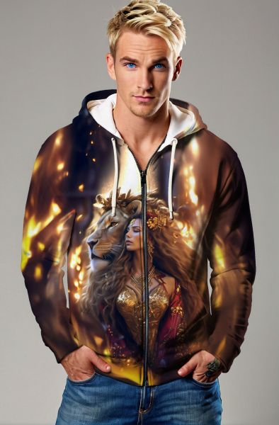 Golden Ruler: The Lioness of Light Hoodie, Sweatshirt, Zip-Up, T-Shirt-Zip Up Hoodie