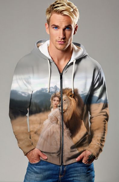 Lioness of the Mountains: Regal Strength Hoodie, Sweatshirt, Zip-Up, T-Shirt-Zip Up Hoodie
