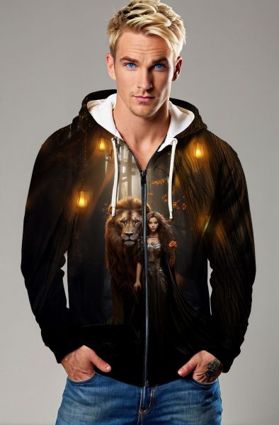 Lions in the Twilight Forest: Embrace of the Wild Hoodie, Sweatshirt, Zip-Up, T-Shirt