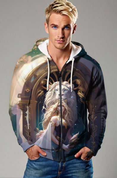 Lion's Radiance: Queen of the Celestial Realm Hoodie, Sweatshirt, Zip-Up, T-Shirt